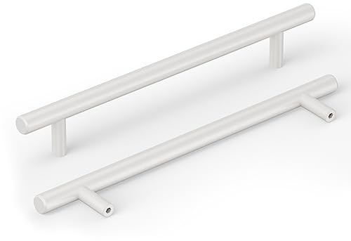 Goldenwarm 10 Stücke Schubladengriffe Edelstahl 128mm Zuggriffe für Küchenschränke Weiß