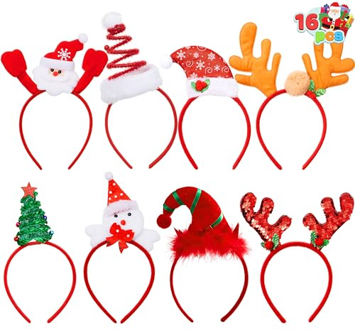 JOYIN Weihnachts-Stirnbänder, Weihnachts-Kopf-Hut, Topper, Weihnachtskostüm-Zubehör, Damen, Herren, Kinder, Weihnachten, Urlaub