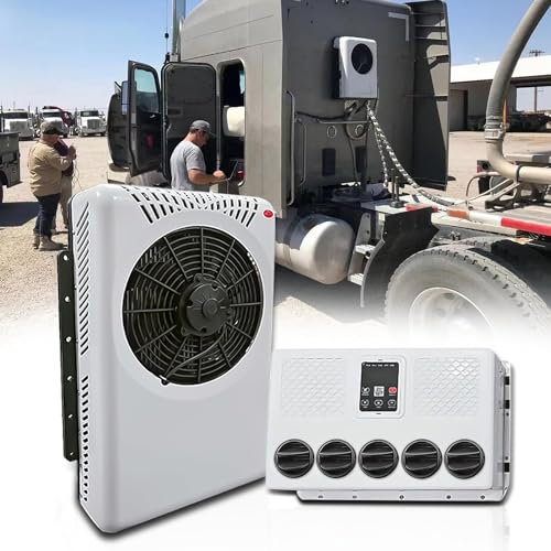 Treeligo 12V-Klimaanlage 9000BTU, Mini Split 12 Volt Klimagerät, Parkende 12 Volt DC-Klimaanlage, Kühlung Geräuscharm für Sattelschlepper, Lastkraftwagen, WOHNMOBIL, Auto, Transporter, Anhänger, Busse