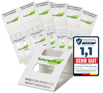 Futura-Shop Schabenfalle | 10 Stück Klebefallen mit starkem Lockstoff | effektives Mittel gegen Schaben, Kakerlaken & andere Insekten | giftfreie Insektenfalle zur Bedarfsermittlung & Monitoring