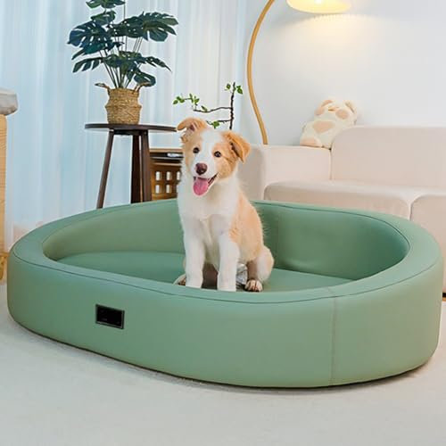 RUYICZB Hundesofa Mordern Hundebett Grosse Hunde Luxus Hunde Couch Sofa Wasserdicht Anti-Angst Hundekorb Katzensofa Mit Kissen Hundecouch Mit Erhöhtem Design,Grün,M