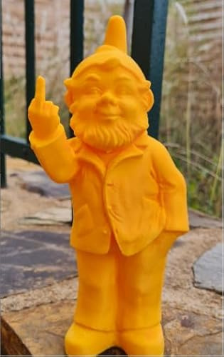 Nain de jardin vulgaire - Rude Gnome - Décoration de maison - Cadeau humour - Plusieurs couleurs uniques (40, Orange)