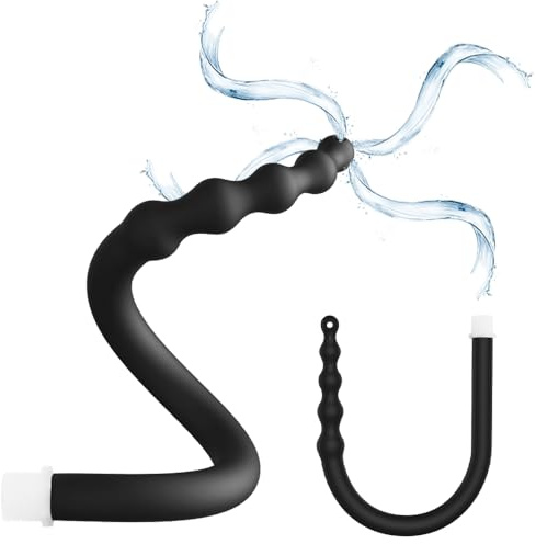NAIXBTY Extra Lang 58cm Weiche Perlen Analdusche Vaginaldusche mit 4 Löcher Einlauf Anal Spülung Vaginal Intimdusche Silikon Enema Schlauch Anal-Spülung für Frauen und Männer Klistier Wasser Dusche