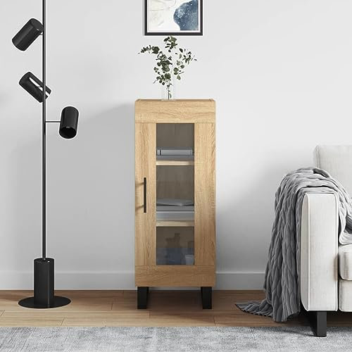 CKioict Konsolentisch Küchenschrank Aufbewahrungsschrank Sideboard Sonoma-Eiche 34,5x34x90 cm HolzwerkstoffFür Eingang, Flur, Wohnzimmer