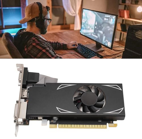 Tosuny Tarjeta Gráfica GTX750TI, 4 GB GDDR5 128 bits 1020/5000 MHz PCIE 3.0 Tarjetas Gráficas para Juegos, Tarjeta de Vídeo GPU con Ventilador, Soporte DirectX 12, Salida DVI VGA HDMI