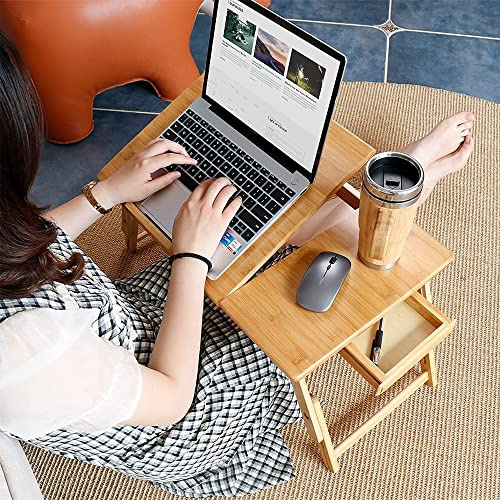 Faltbare Laptoptisch 65x35x30cm Tablet Tisch Betttisch Betttablett Notebook Laptoptisch für Couch, Notebooktisch für Lesen oder Frühstücks
