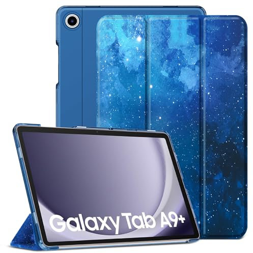 CACOE Cover Custodia Compatibile con Samsung Galaxy Tab A9+ / A9 Plus 11 Pollici 2023-SM-X210/X216/X218 2023, Cover Posteriore Opaca Traslucida Ultra Sottile(Stella Blu)