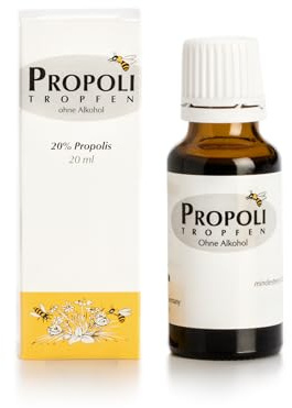 Propolis Tropfen ohne Alkohol - Propolis Tinktur hochdosiert 20% - Alkoholfrei, ohne Zusatzstoffe, reine Imker Qualität - auch für Kinder & Tiere geeignet - Wasserlöslich