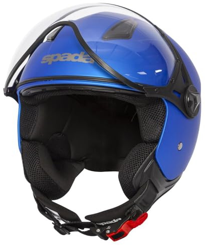 Spada Hellion 06 Open Face Motorcycle Helmet - Matt Bright Blue - Small