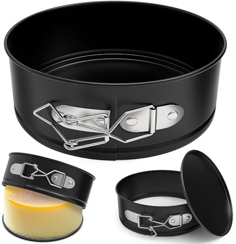 ZeroPone Mini molde desmontable de 4 pulgadas, molde antiadherente para tarta de queso, moldes con forma de resorte para hornear, moldes de resorte con parte inferior extraíble, moldes redondos para