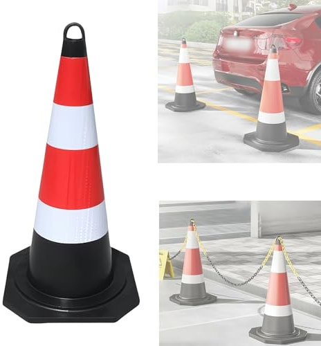 pykaaiiu Gummi-Sicherheitskegel, Warnkegel, Reflektierende Verkehrskegel, Mehrzweck-Sicherheits-StraßEnparkkegel, Geeignet FüR ParkpläTze Und StraßEnbau(85 * 43 * 43cm)