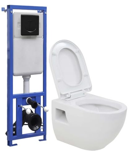 Idraulici, Impianti Idraulici, Servizi igienici & Bidet, ToiletsWall-Hung Toilet con nascosto alta cisterna ceramica