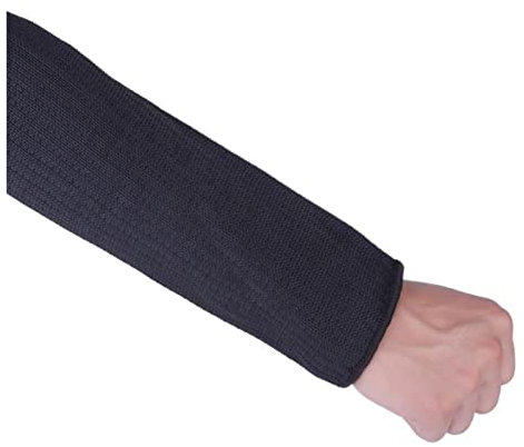 Level 5 HPPE Armmanschette mit Schnittschutz, stichfest, Arbeitsschutz, fingerlose Armmanschette, Schnittschutzarm, Hervorragende Abriebfestigkeit und Langlebigkeit(Black 40cm Long)