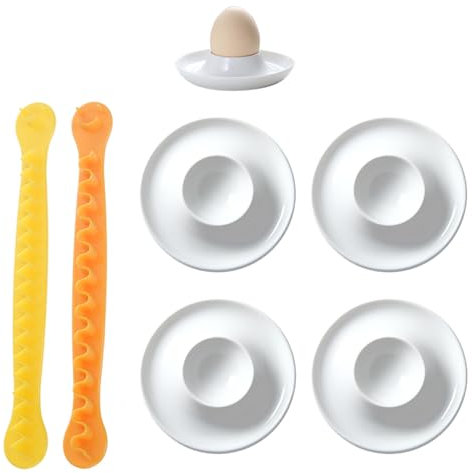 4 Piece Egg Tray, 2 Piece Egg Cutter, Egg Cup, Poached Egg Holder, Breakfast Egg Tray, Microwave, Dishwasher Safe Egg Tray