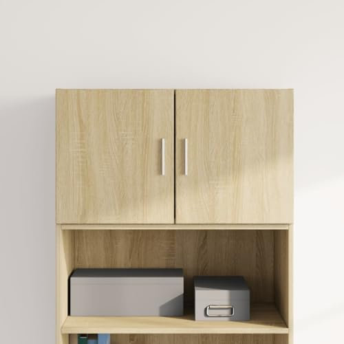 Gecheer Hängeschrank, Wandschrank Hängevitrine Oberschrank Badschrank Lagerschrank Wandmontage, Sonoma-Eiche 70x42,5x40 cm Holzwerkstoff, für Küche Bad