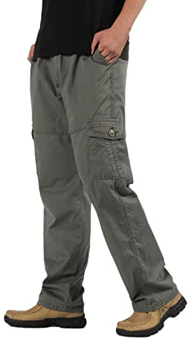 Uomo Pantalone Cargo, Pantaloni Da Lavoro Uomo Militari Tasconi Laterali Casual Cotone Pantalone Casual Elasticizzati Pantaloni Tecnici Pantalone Uomo Vintage Jogging Pants Trouser Pantaloni Ranger