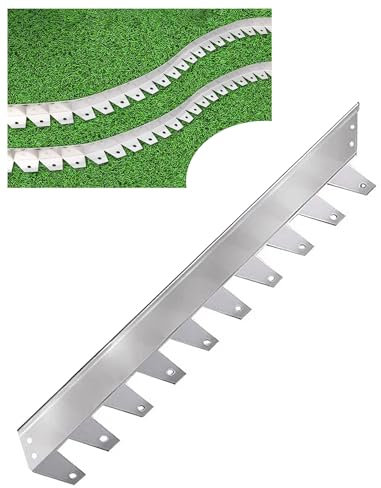 Generisch ​​Gebogene Rasen- und Gartenkante aus Edelstahl 304 – Robuster Randhalter for Rasen, Blumenbeete und Kiestrennung​(100x3x8cm)