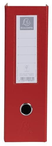 Exacompta - Ref. 90165E Stehsammler aus extra festem Karton, kunststoffbeschichtet, flach verpackt, Rücken 10 cm, 25 x 31 cm, für DIN A4, Rot, 10 Stück