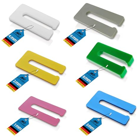 My Plast Pack of 60 1, 2, 3, 4, 6 & 8 mm Base Plates, Plastic Spacers, Glazing Blocks, Solid Material Mounting Wedges