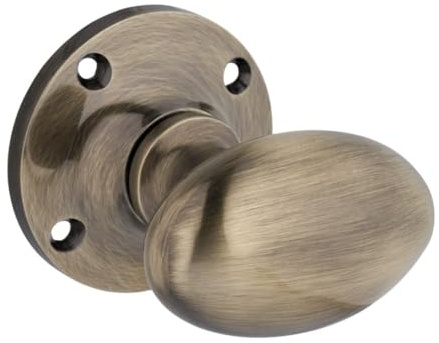 Designer Levers Oval Mortice Door Knob, Antique Brass | Supplied as a pair; 58mm; zinc construction; oval shape is designed for comfort.