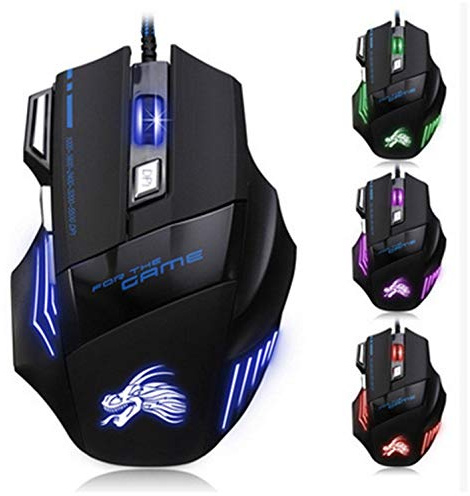 Shot Case - Souris Gamer pour Lenovo PC avec Fil USB LED Filaire Ordinateur Gaming Universelle Capteur Optique 6 Boutons
