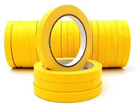 Alevar Nastro Adesivo per Sigillatrice Sacchetti, Formato mm 12 x 66 metri, Confezione 24 pezzi, Colore Giallo