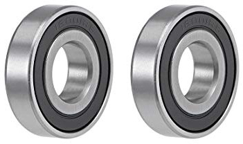 sourcing map 2STK 16001-2RS Kugellager Rillenkugellager Bearing Skateboard Bearings Rollenlager Skateboard Kugellager Doppelt Abgedichteter Chromstahl Z2 ABEC1 12 mm x 28 mm x 7 mm