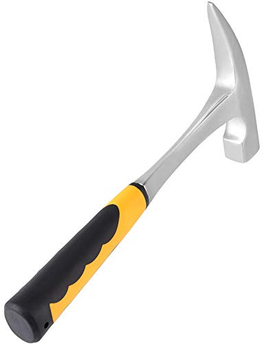 HAKZEON 32oz Rock Pick Hammer, 12 Inch Premium Carbon Steel Chipping Hammers with Skid Handle Polished Tip, Geologist Hammer for Mining for Mining, Geological Prospecting, Camping