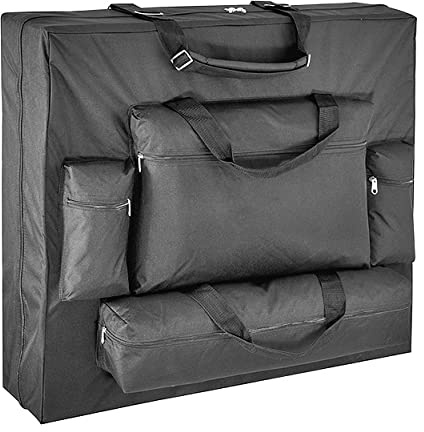Sac de transport de luxe pour table de massage - Très résistant + 4 poches de rangement supplémentaires + bandoulière rembourrée pour le transport - Léger + convient aux tables jusqu'à 64 cm de large