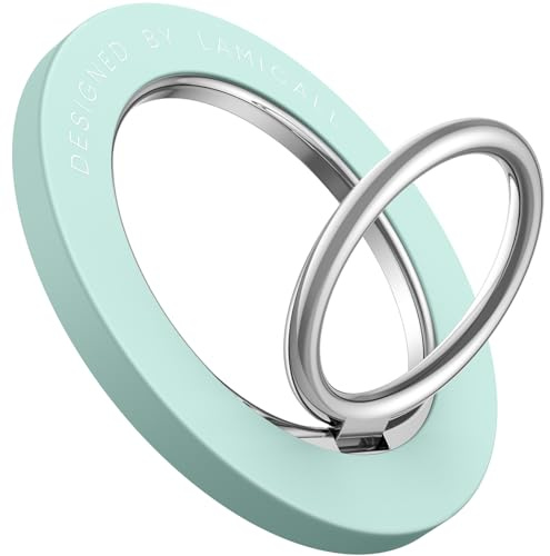 Magnetic Phone Ring Holder for MagSafe - Lamicall 360 Rotating Phone Grip [Removable & Wireless Charging Friendly] for iPhone 17 16 15 14 13 Pro/Pro Max/Plus/Mini/Air, Others with Iron Plate - Green