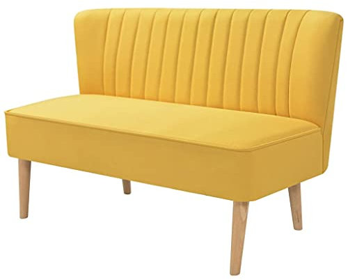 Makastle Sofa 2 Sitzer Couch Polstersofa Lounge Bank Küchensofa Sitzbank Polsterbank Sofa Küchenbank Sofabank Sitzmöbel Wohnzimmer, 117 x 55,5 x 77 cm Gelb