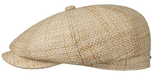 Stetson Hatteras Ballonmütze Herren aus 100% Toyo-Stroh Kappe UV-Schutzfaktor 40 Frühling Sommer Natur M (56-57 cm)
