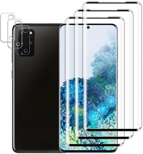 Tzstz 3+3 Tempered Glass Screen Protector ，for Samsung Galaxy S20 Plus /S20+，3D Curved Screen Protector，Anti-Scratch， Waterproof，Compatible Fingerprint，HD Klar Schutzfolien