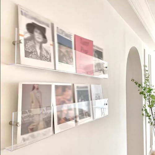 ZJKXJH zeitungsständer 2er Pack Klare Acryl-Magazinhalter, Wandmontage, Literatur Broschüre Datei Display Rack Für Wohnzimmer, Büro, Haus, Hängender Prospektständer (Size : L - 100cm)