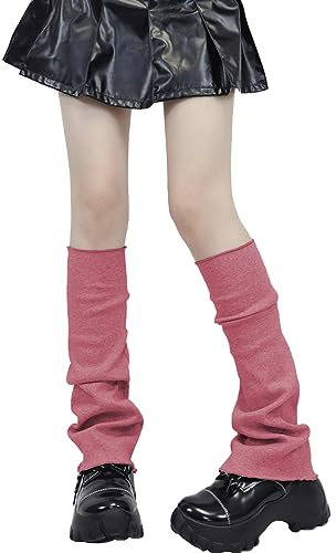 Nanxson Damen Kniestrümpfe Stulpen Kawaii Strick Beinwärmer Winter Lange Socken Beinstulpen Legwarmers (Lila Rosa)