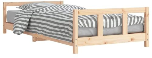 vidaXL Estructura de Cama Infantil Madera Maciza de Pino 90x190 cm, Cama Infantil, Cama para niños, Estructura de Cama para niños pequeños