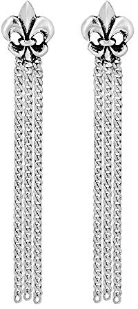 AeraVida Boucles d'oreilles à tige en argent sterling 925 avec motif fleur de lys