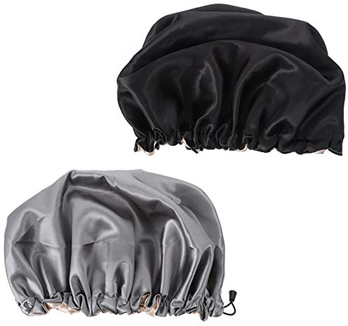 Ipetboom 2stücke Pack Haarhaube Zum Schlafen Verstellbare Satin Nachtmütze Elastische Schlafmütze Für Make-up Geeignet Für Kurze Und Lange Haare Zöpfe Und Dreadlocks