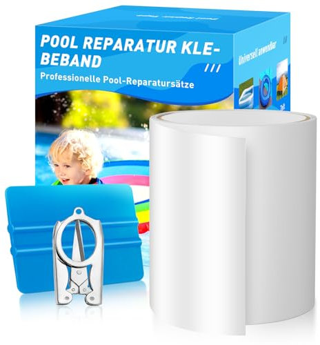 Kodexa Pool Flickzeug Pool Reparaturset Unterwasser Selbstklebend Wasserdichtes, 10 cm x 150 cm Reparatur Klebeband Pool Flicken für Wasserbett, Pool, Poolfolie