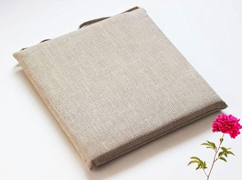 uyeoco 4/2/1er Set Sitzkissen 40x40/45x45/50x50cm Rutschfestes Stuhlkissen mit Bändern Weiche Quadratisches Baumwolle und Leinen Kissen für Indoor & Outdoor (Color : 4#, Size : 2pcs 50x50x4cm)