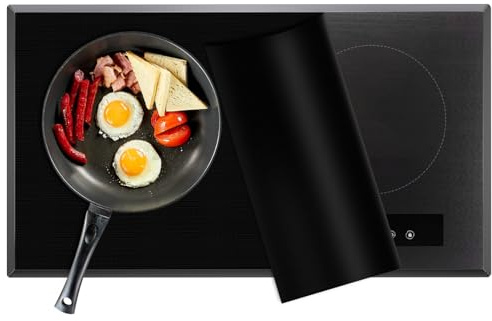 KitchenRaku Scratch & Stain Protection Induction Hob Protector Mat, 54x90cm | Heat Up to 450℉, Safe for Magnetic Cooktops Cooking Use, Silicone Hob Protective Cover, Reusable, Non Slip, Dishwasher Safe