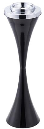 Mülleimer für Eingänge, Geschäfte Standaschenbecher for den Außenbereich, stehend, herunterschiebbarer Aschenbecher, 61 cm, wasserdicht, Schwarz Mülleimer