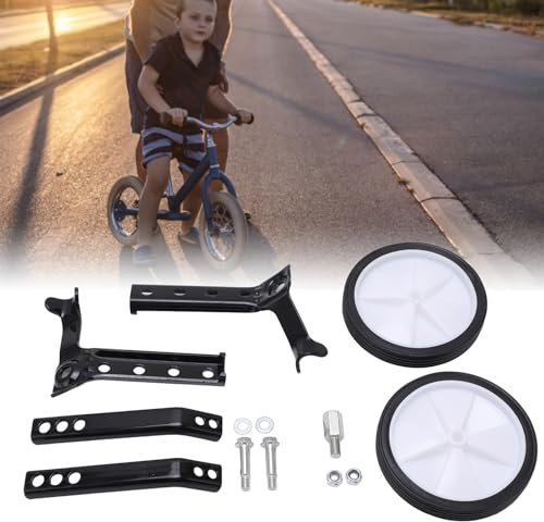 EIMSOAH Verstellbare Fahrrad-Stützräder, Stahlrahmen, Passend für Fahrradgrößen von 18 Bis 24 Zoll, Geeignet für Anfänger (Schwarz)