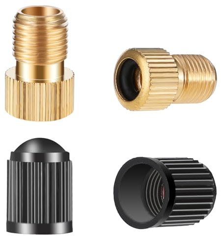 YUXIANLB Ventiladapter Zum Umwandeln Von Presta In Schrader Für Fahrräder Aufpumpen Von Reifen Mit Einer Standard Fahrradpumpe Oder Einem Luftkompressor Presta Ventilkappe 4er Pack