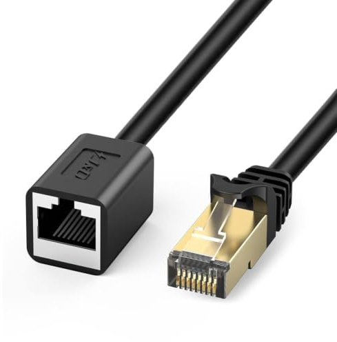 J&D Cat 6 Rallonge Ethernet RJ45 Réseau Câble Extension, RJ45 Mâle à Femelle Extension Ethernet – Supporter Standards Cat6 / Cat5e / Cat5, Compatible avec PS5 PS4 PC Routeur Modem Switch, 2.1 Meter