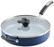 Farberware Disney Bon Voyage - Sartén antiadherente de cerámica con tapa y mango auxiliar, sartén de 4.5 cuartos de galón, color azul