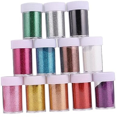 Tofficu 12st -glitter-pulver Flasche Glitter-perlen-pulver Körper Glitzer Kosmetischer Glitzer Für Das Gesicht Nagel-kits Nagelglitzer Glitzerndes Haarspray Glitzerpulver Black