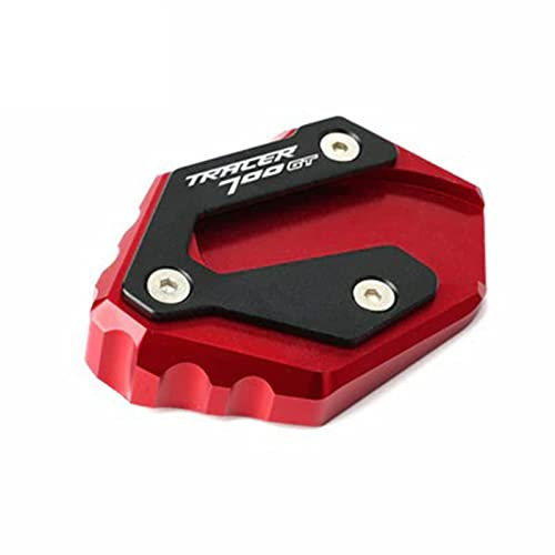 MNEUEQ Dauerhaft haltbar Motorradständer Fußvergrößerer Seitenständerverlängerung Mit Logo Für Tracer 700 GT 15-20 Tracer 7 GT 2021 2022(Rosso,3)