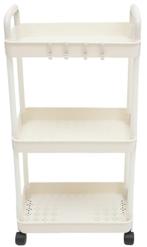 Operitacx Carrito De Almacenamiento De 3 Niveles Con Ruedas Multiusos Para Cocina Oficina Y BañO Organizador MóVil PláStico Pp 28X15X11 Pulgadas