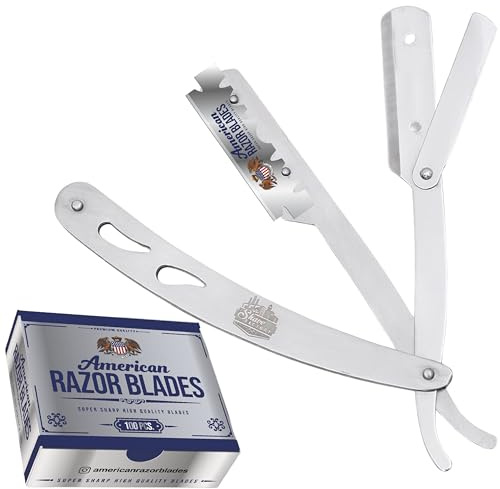 The Shave Factory Shaving Set Of Premium Straight Razor And 100 American Razor Blades (Single Edge)